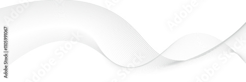 Thin wavy line abstract background. Wavy line horizontal divider outline minimalist background. Abstract black lines wave curve motion on white