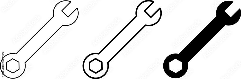 Wrench icon set vector. Repair sign Wrench icon set vector. Repair sign