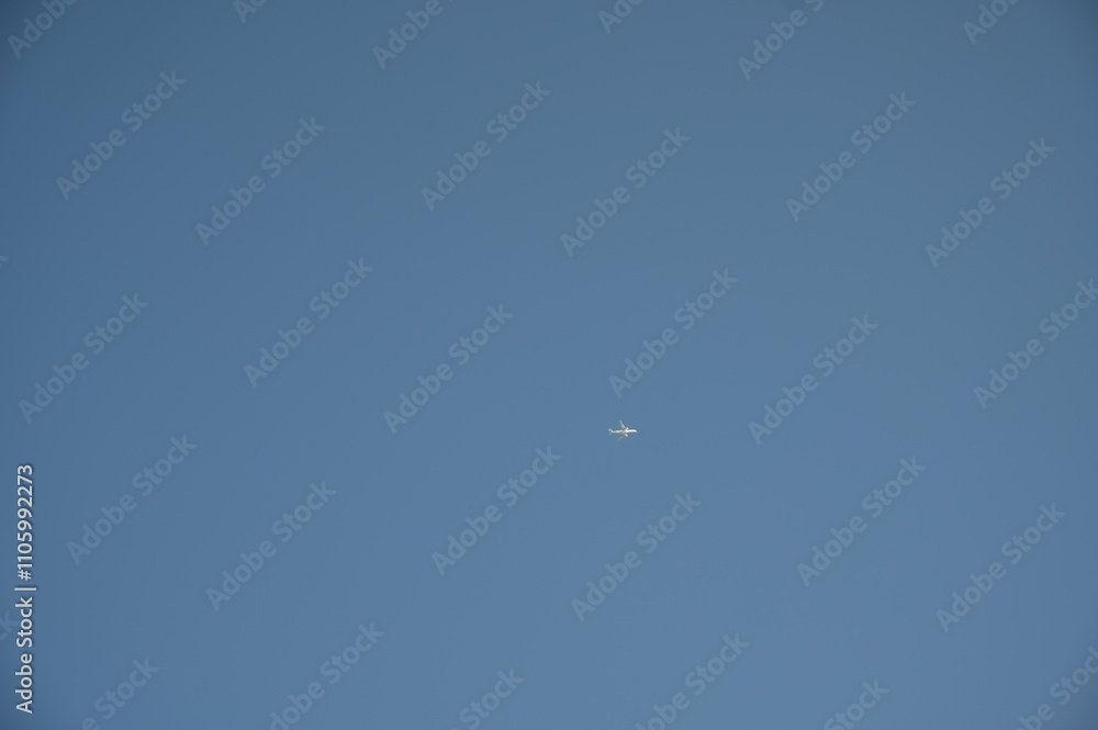 Blue sky without clouds and small airplane. Blue sky without clouds and small airplane.