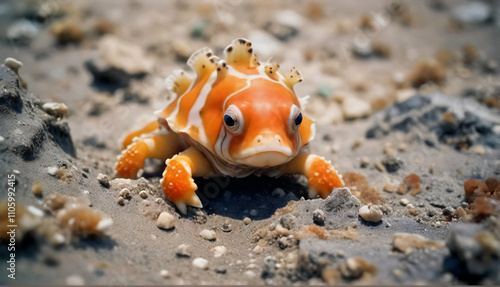 close-up of a small aquatic creature