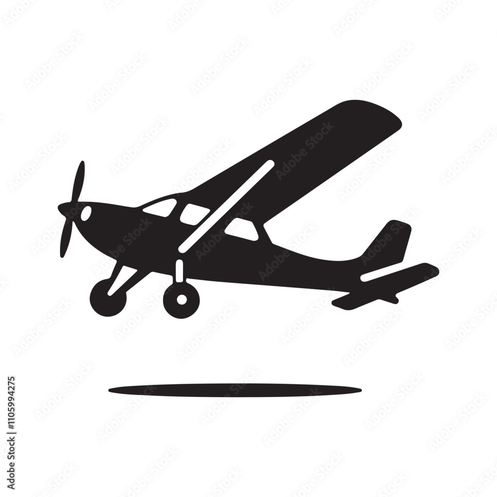 Professional Light Aircraft Silhouette Vector for Creative Use Professional Light Aircraft Silhouette Vector for Creative Use