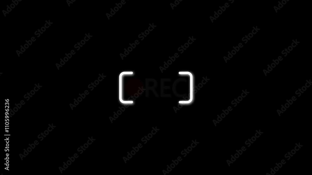 Blinking Red Record Button With TV interference.Animation of seamless loop, Motion graphic video recording animation Blinking Red Record Button With TV interference.Animation of seamless loop, Motion graphic video recording animation