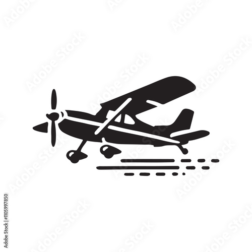 Wallpaper Mural Light Aircraft Icon Silhouette for Aviation Infographics Torontodigital.ca