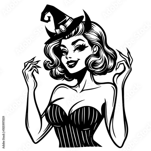 vintage-inspired pin-up girl with chic accessories