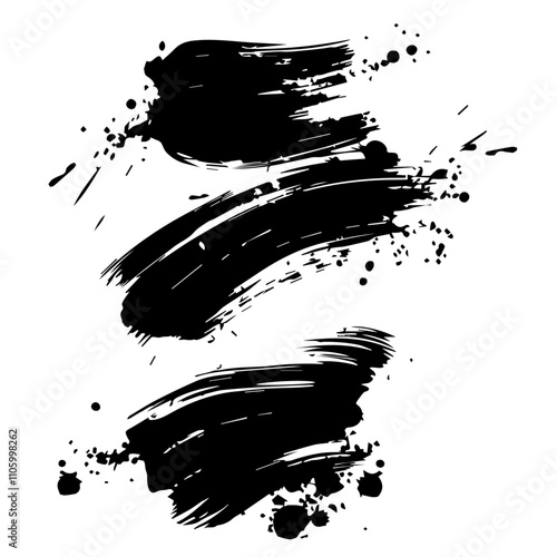 creative ink splatter brush strokes for design