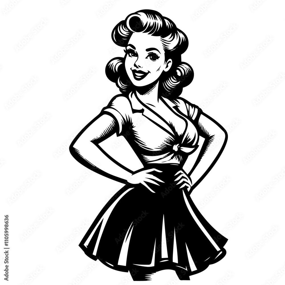 seductive retro pin-up lady with classic style seductive retro pin-up lady with classic style