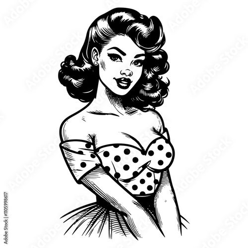 seductive retro pin-up lady with classic style