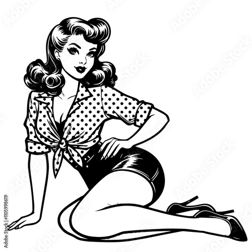 seductive retro pin-up lady with classic style