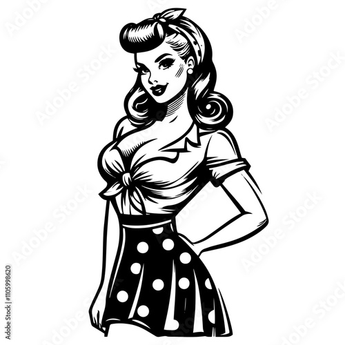 seductive retro pin-up lady with classic style