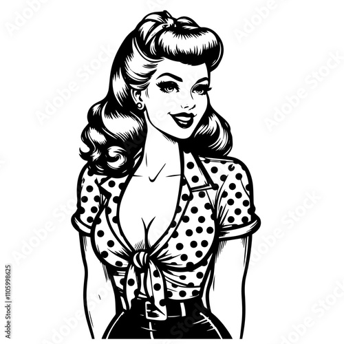 seductive retro pin-up lady with classic style