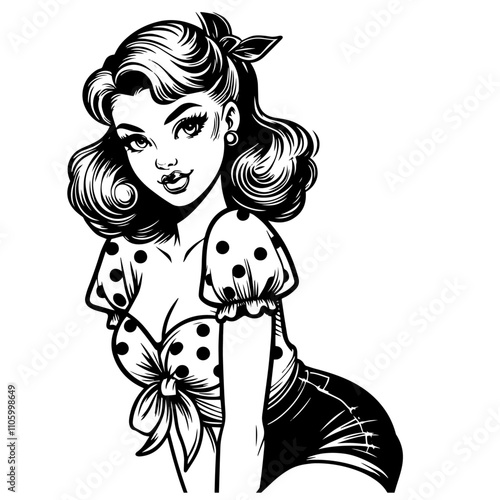 seductive retro pin-up lady with classic style