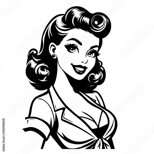 seductive retro pin-up lady with classic style