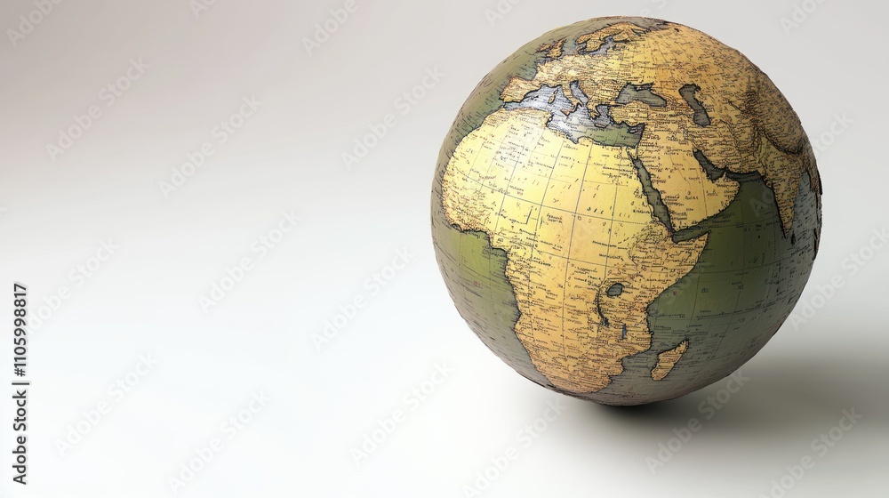 Antique Globe Showing World Map in Old Style Antique Globe Showing World Map in Old Style