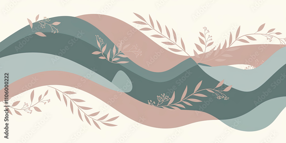 Obraz premium Soothing Washi Paper Design with Wavy Lines in Modern Style