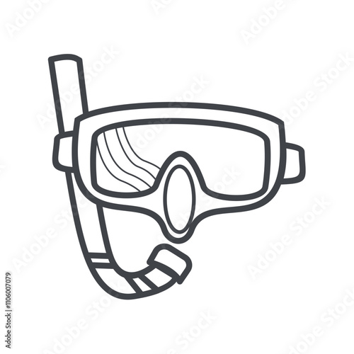 Diving Googles free vector icons Symbol design in Style Line Art