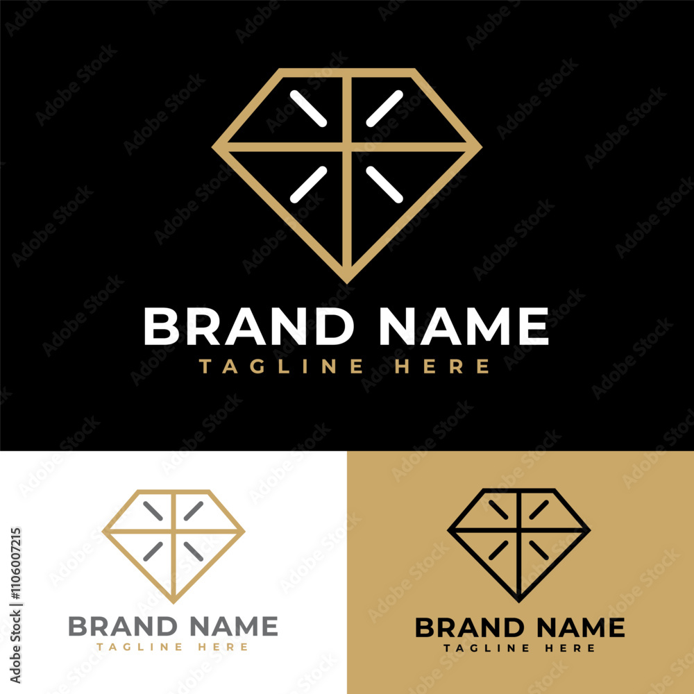 Gift ribbon diamond gold black luxury jewelry logo symbol icon flat stock vector design Gift ribbon diamond gold black luxury jewelry logo symbol icon flat stock vector design