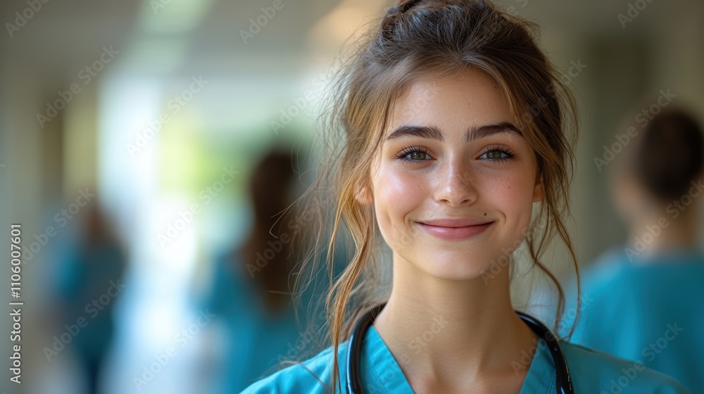 University nursing students engaged in international exchange programs, showcasing global healthcare learning, presented dynamically.