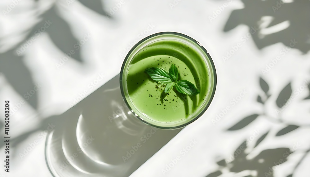 Close-up photograph of a healthy green juice Close-up photograph of a healthy green juice