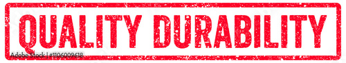 Quality Durability Stamp Transparent Seal, Red Grunge Quality Durability Word Rubber Stamp Seal