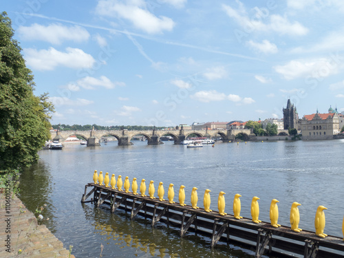 Photography Vltava river in Prague, Czech Republic, near Museum Kampa