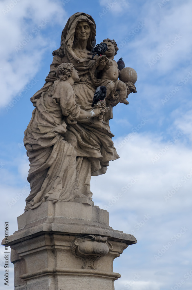 Sculpture at Charles Bridge, Prague, Czech Republic Sculpture at Charles Bridge, Prague, Czech Republic