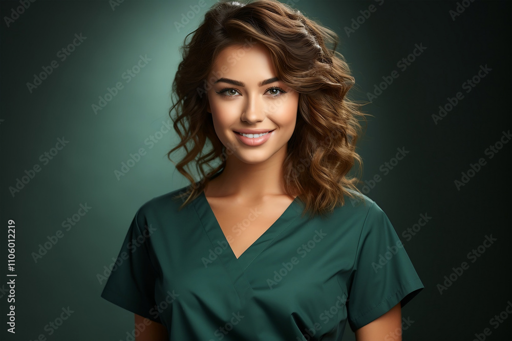 Attractive woman in a medical gown Attractive woman in a medical gown