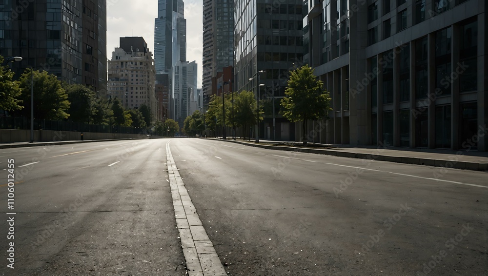 Empty road or floor with modern buildings in the background. Empty road or floor with modern buildings in the background.