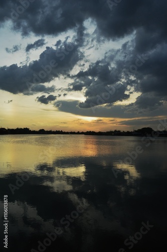 A very beautiful view, cloudy before sunset