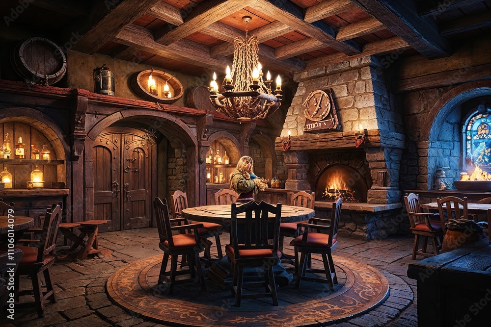 Enchanting Ancient Tavern Design for RPG with Nostalgic Atmosphere Enchanting Ancient Tavern Design for RPG with Nostalgic Atmosphere