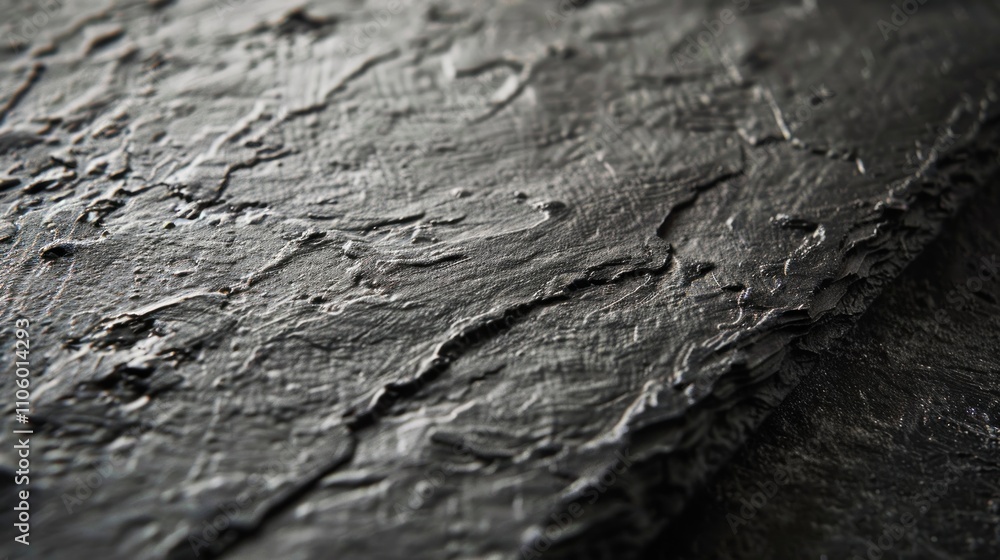 Close-up of a textured black surface with deep grooves. Close-up of a textured black surface with deep grooves.