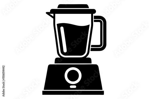 Blender or Food Processor Silhouette Vector Illustration.