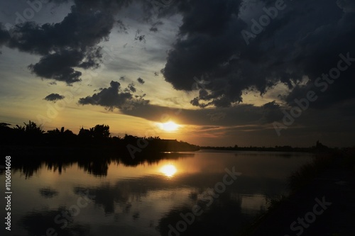 A very beautiful view, cloudy before sunset