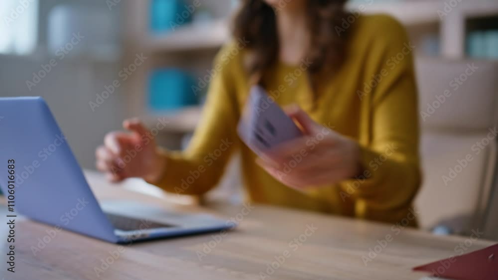 Working lady checking cellphone feeling stress at workplace closeup. Upset woman Working lady checking cellphone feeling stress at workplace closeup. Upset woman