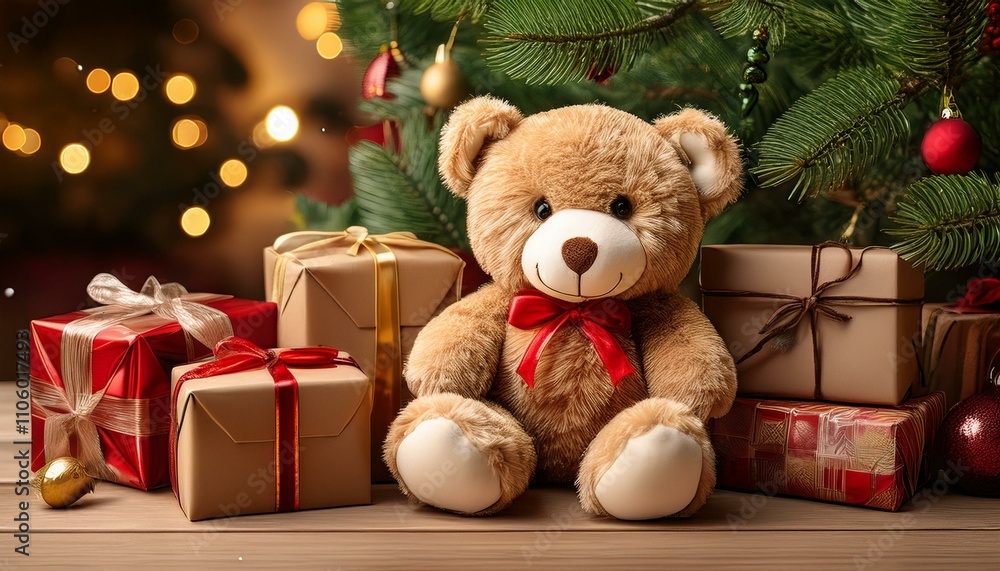 christmas teddy bear with gifts christmas teddy bear with gifts