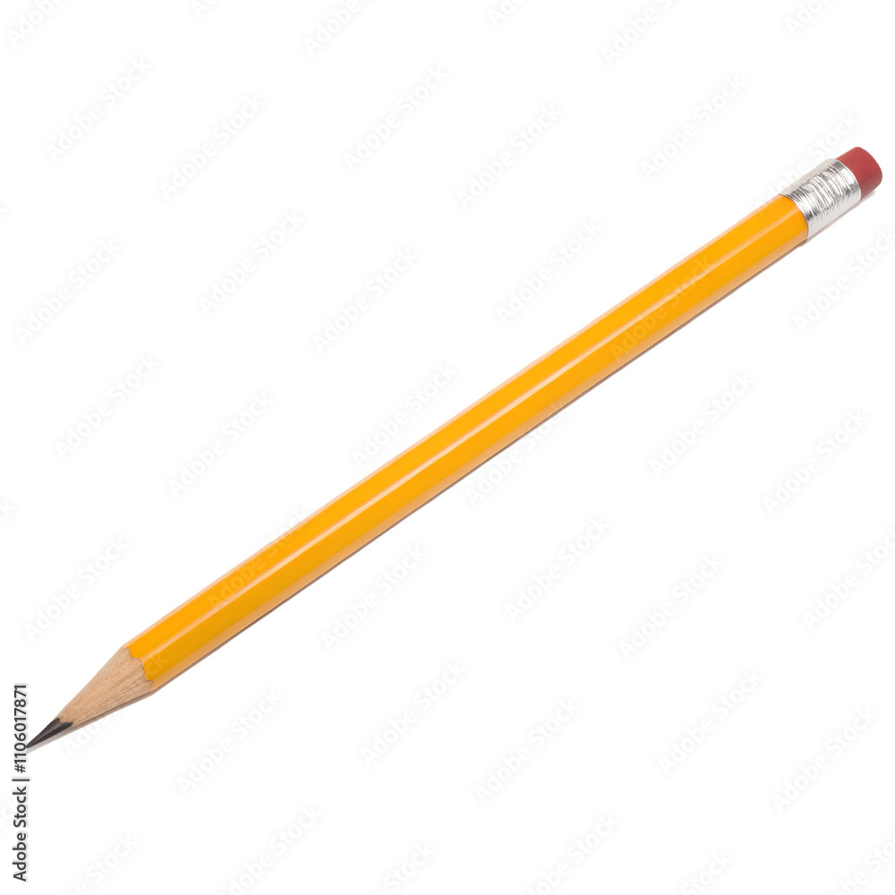 Yellow Pencil with Eraser Isolate On Transparent Background Cutout, PNG file, Cutout file Yellow Pencil with Eraser Isolate On Transparent Background Cutout, PNG file, Cutout file