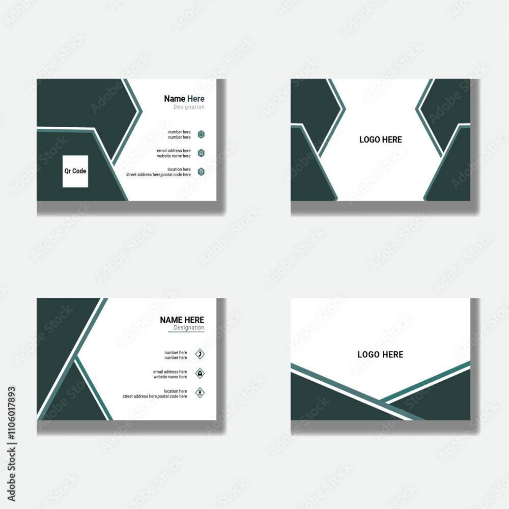 Creative horizontal business card design Creative horizontal business card design