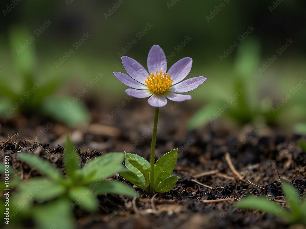Endangered wild Chess flower in its natural habitat.