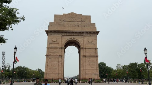 New Delhi, Delhi, India - 7 31 2024: 4K Cinematic Video of India Gate