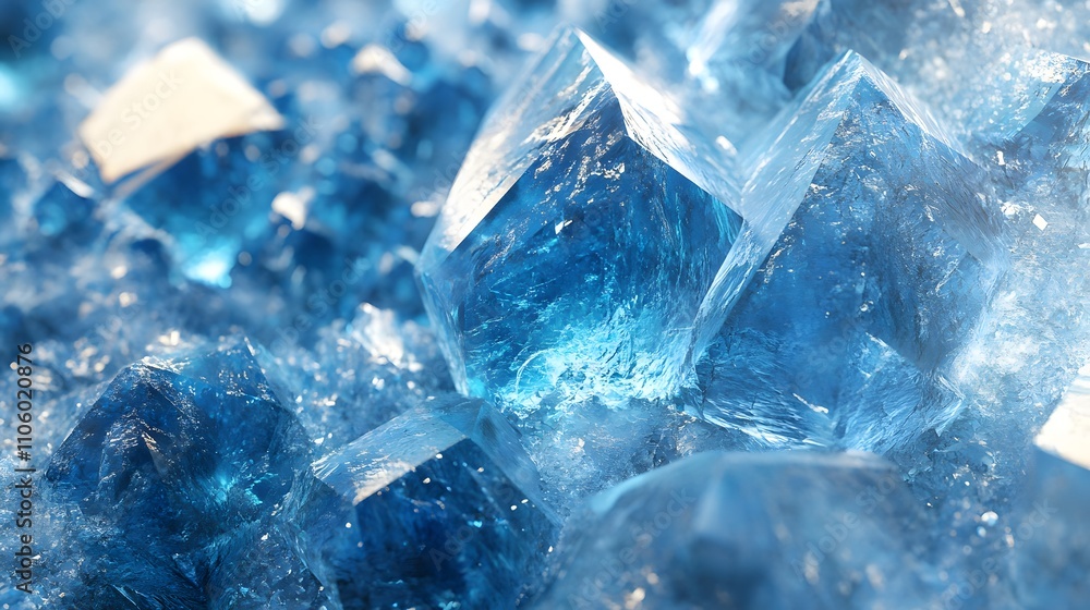 Vivid Blue Crystal Cluster Close Up Vivid Blue Crystal Cluster Close Up