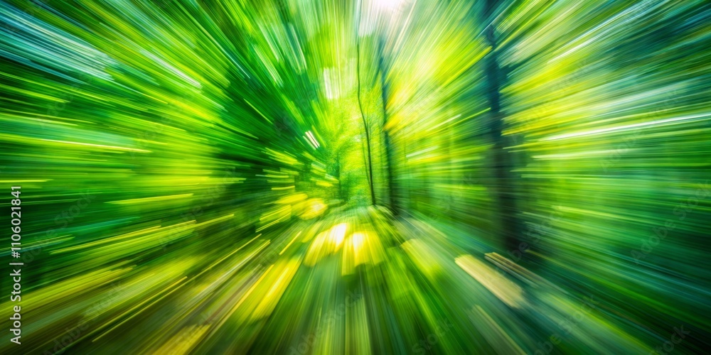 Obraz premium Radiant Green Forest Zoom Burst Abstract Photography