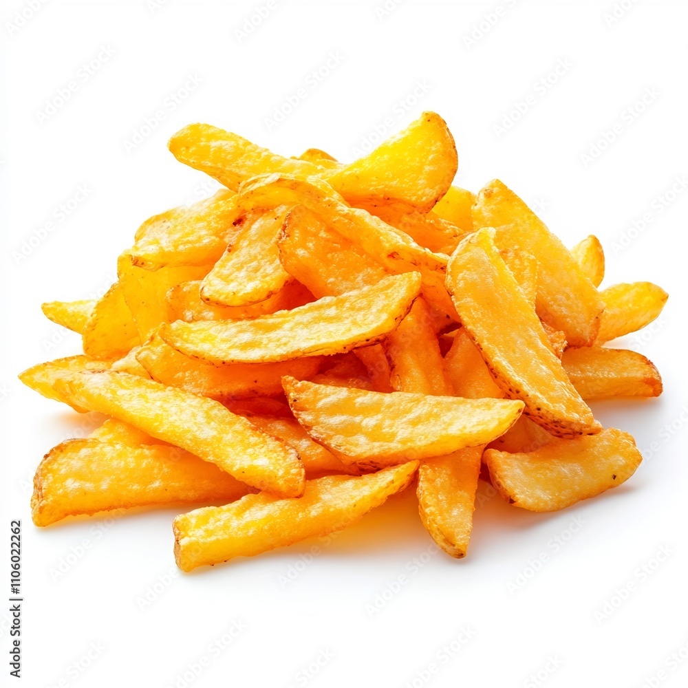 Macro Shot of Deep Fried Potato Chips with Grated Cheese and Beef Gravy on White Background Macro Shot of Deep Fried Potato Chips with Grated Cheese and Beef Gravy on White Background