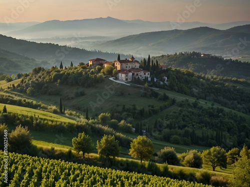 Euganean Hills in Veneto, Italy. photo