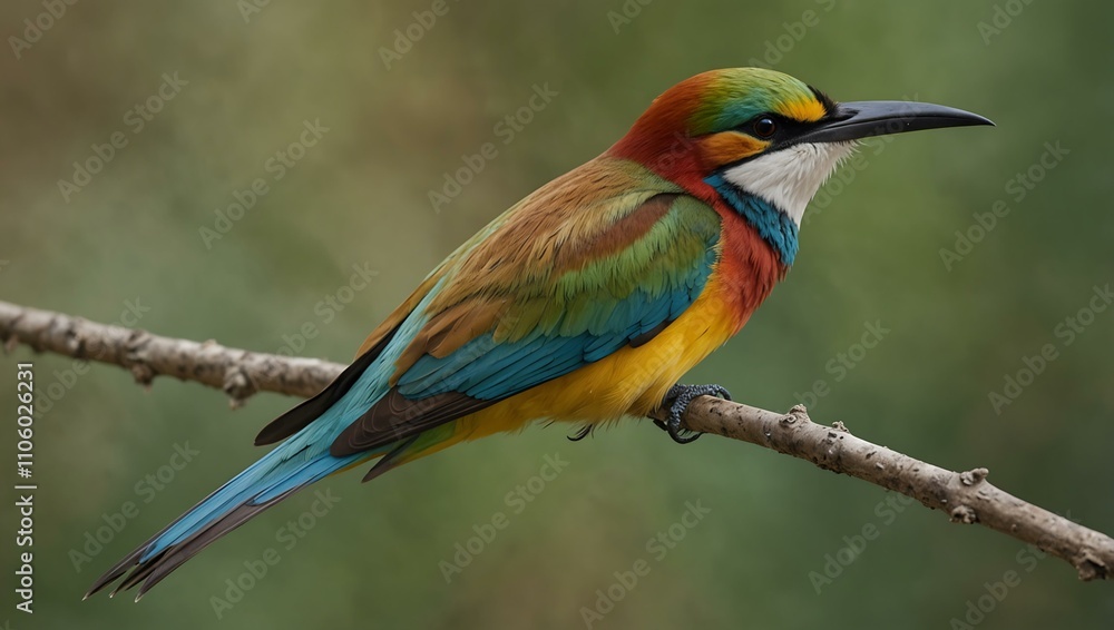 Fototapeta premium European bee-eater bird with bright colors.