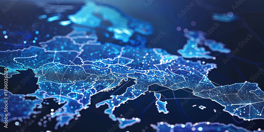 Fototapeta premium digital coverage of the planet Generative AI