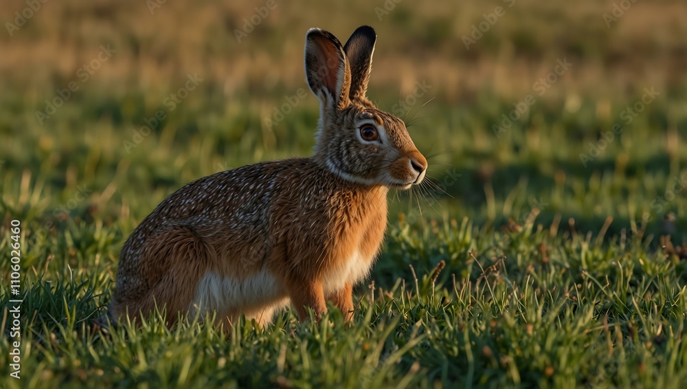 Fototapeta premium European hare in a field.