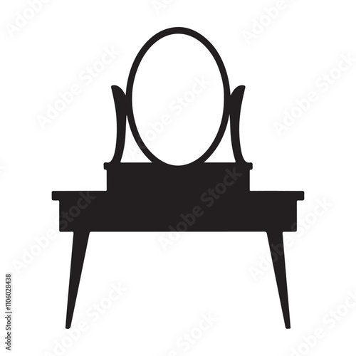 Dressing table icon, mirror icon or logo isolated sign symbol vector illustration