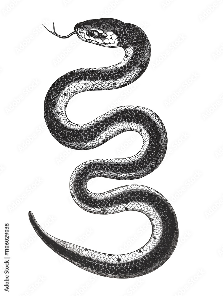 Fototapeta premium snake illustration isolated on white background