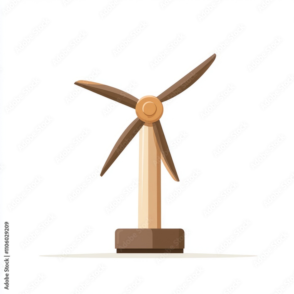 Cute Cartoon Wind Turbine Illustration Cute Cartoon Wind Turbine Illustration