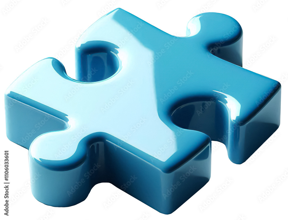 Blue Cyan Jigsaw Piece Cutout Isolated Puzzle Shape Game Blue Cyan Jigsaw Piece Cutout Isolated Puzzle Shape Game