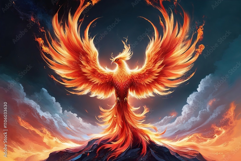 Vibrant Phoenix Artwork Symbolizing Transformation and Renewal Vibrant Phoenix Artwork Symbolizing Transformation and Renewal